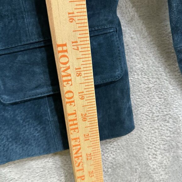 Vintage Venus Genuine Leather Blazer Jacket Women's Small Blue Long Sleeve - Picture 9 of 10